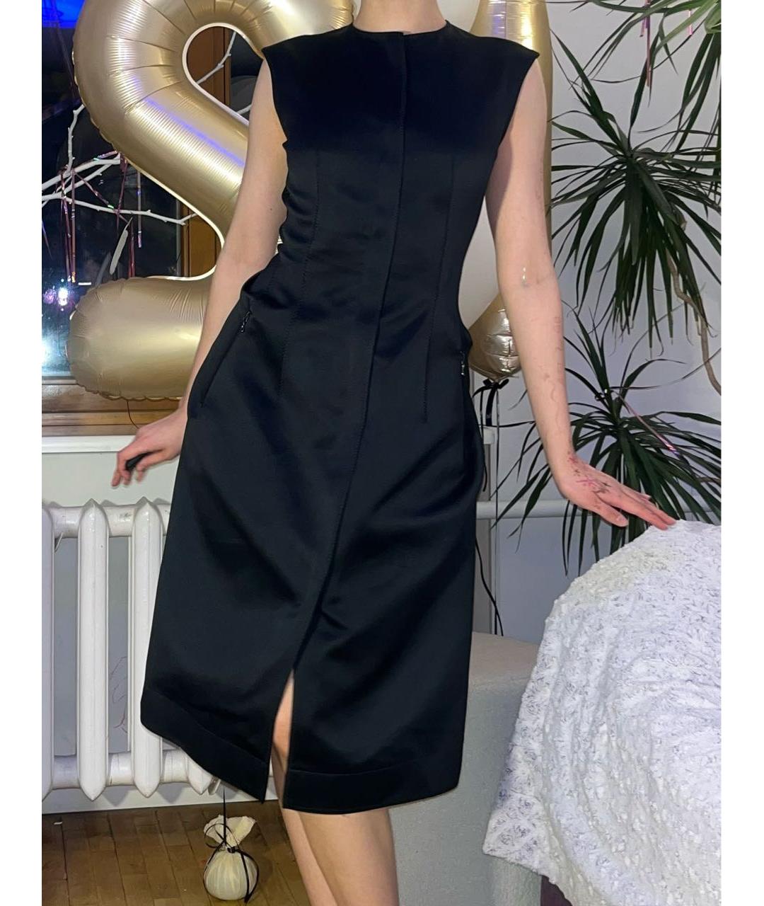 LANVIN Черное полиэстеровое коктейльное платье, фото 3