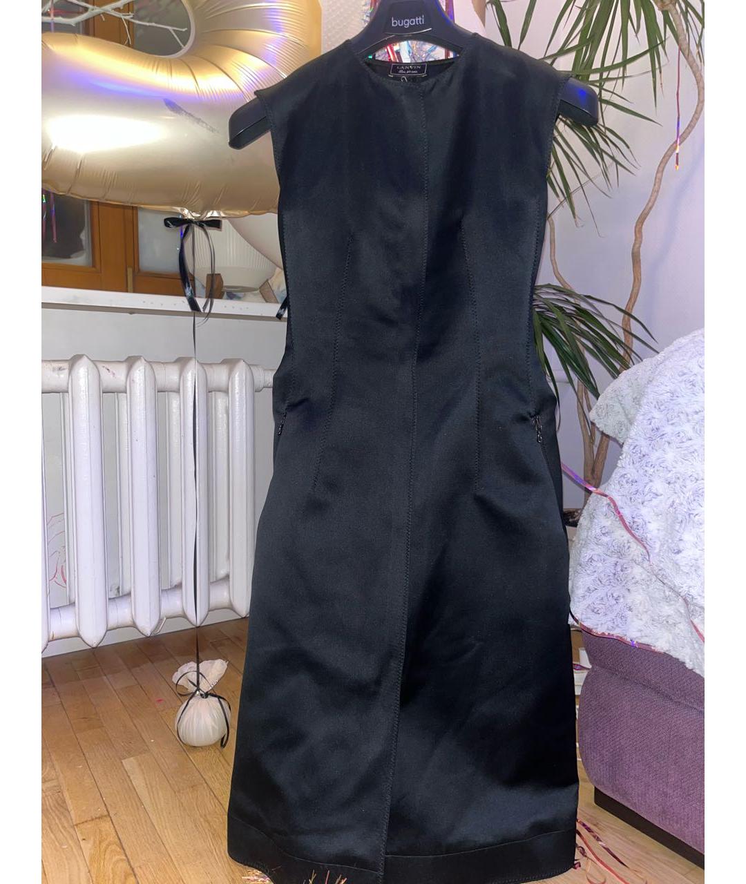 LANVIN Черное полиэстеровое коктейльное платье, фото 9