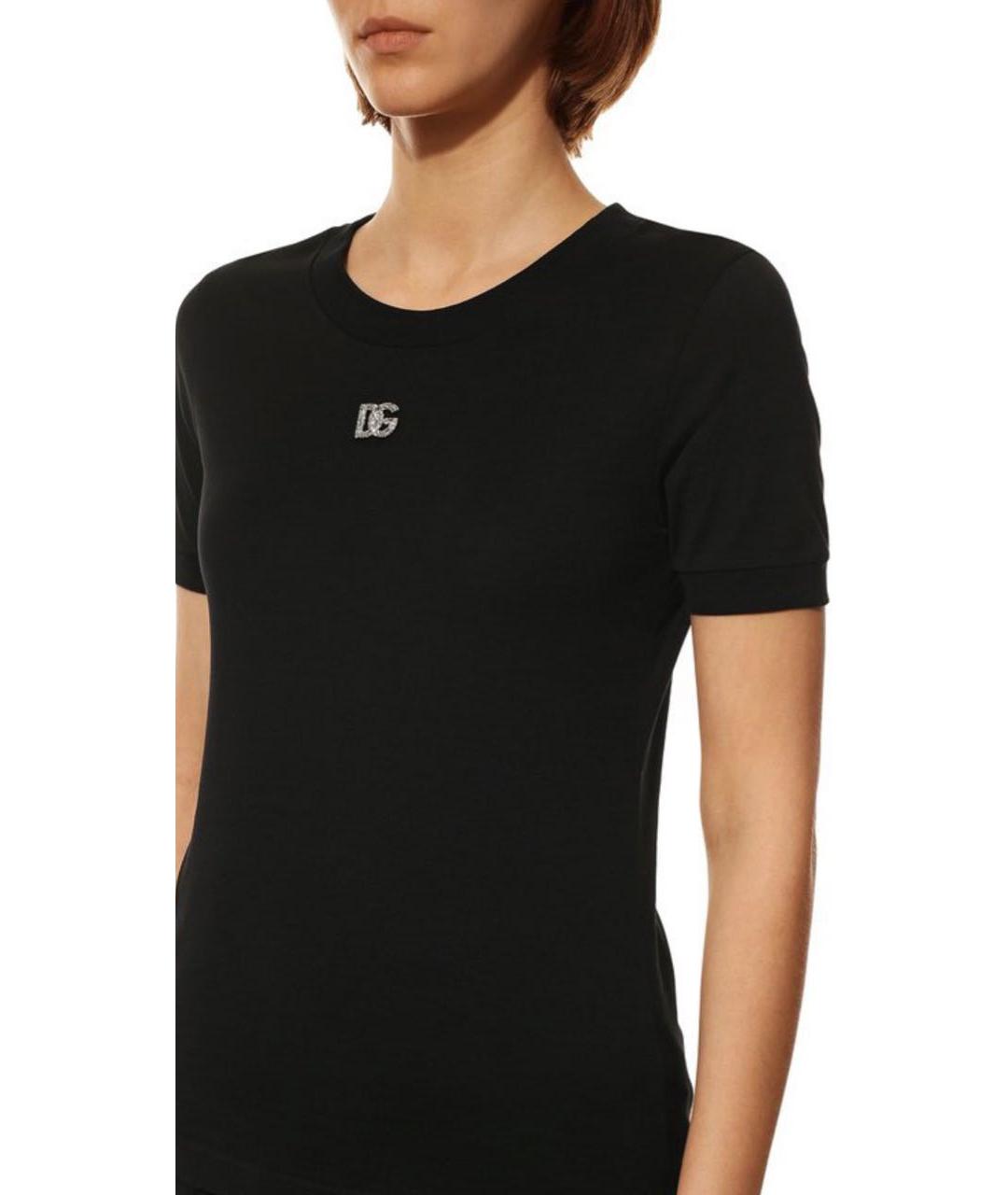 DOLCE&GABBANA Черная хлопковая футболка, фото 3