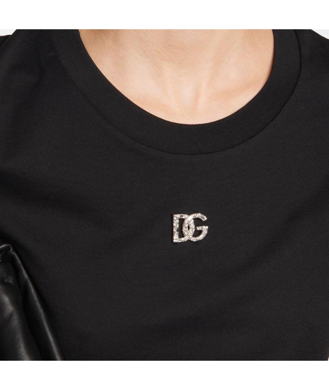 DOLCE&GABBANA Черная хлопковая футболка, фото 4