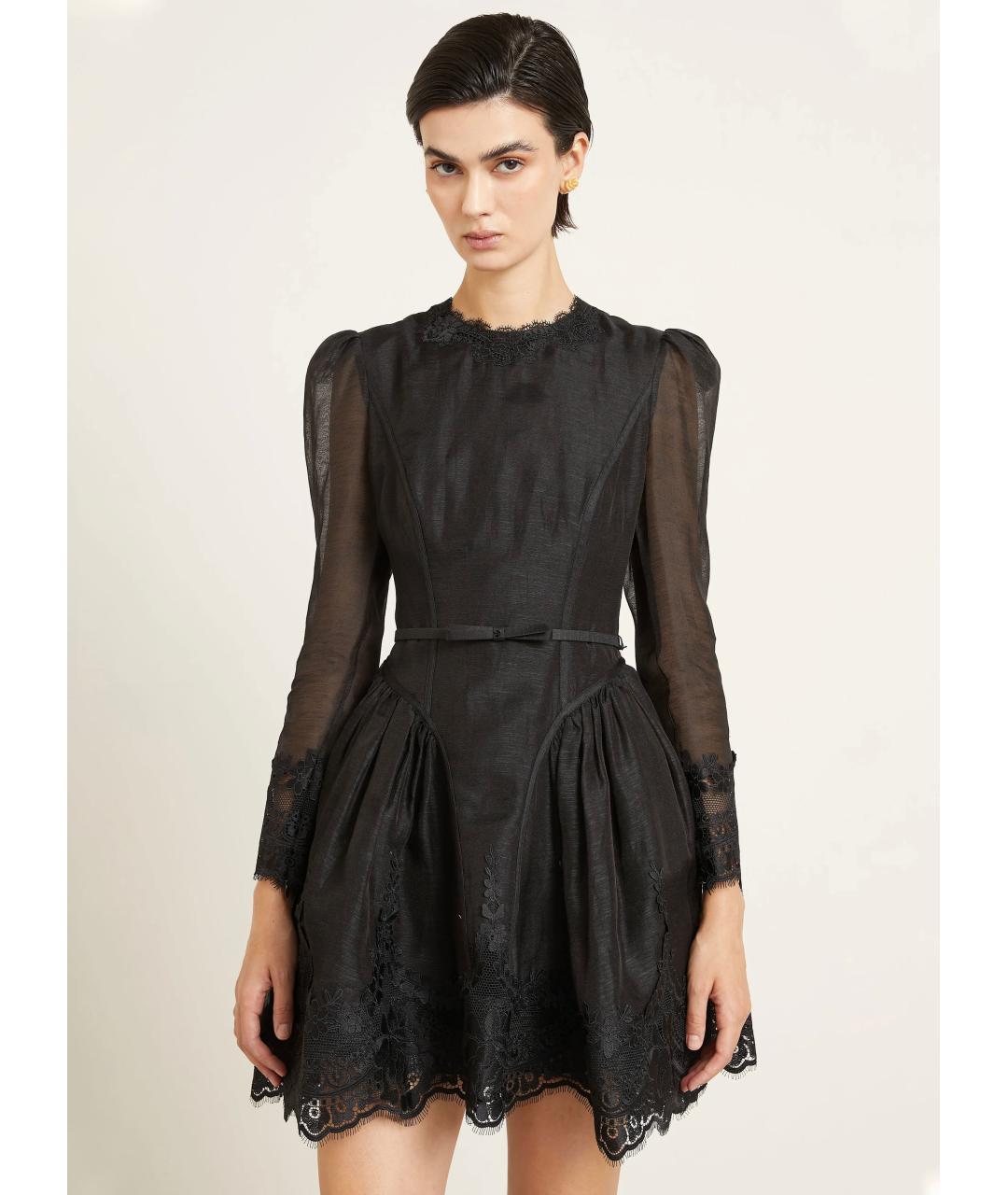 ZIMMERMANN Черное льняное коктейльное платье, фото 5