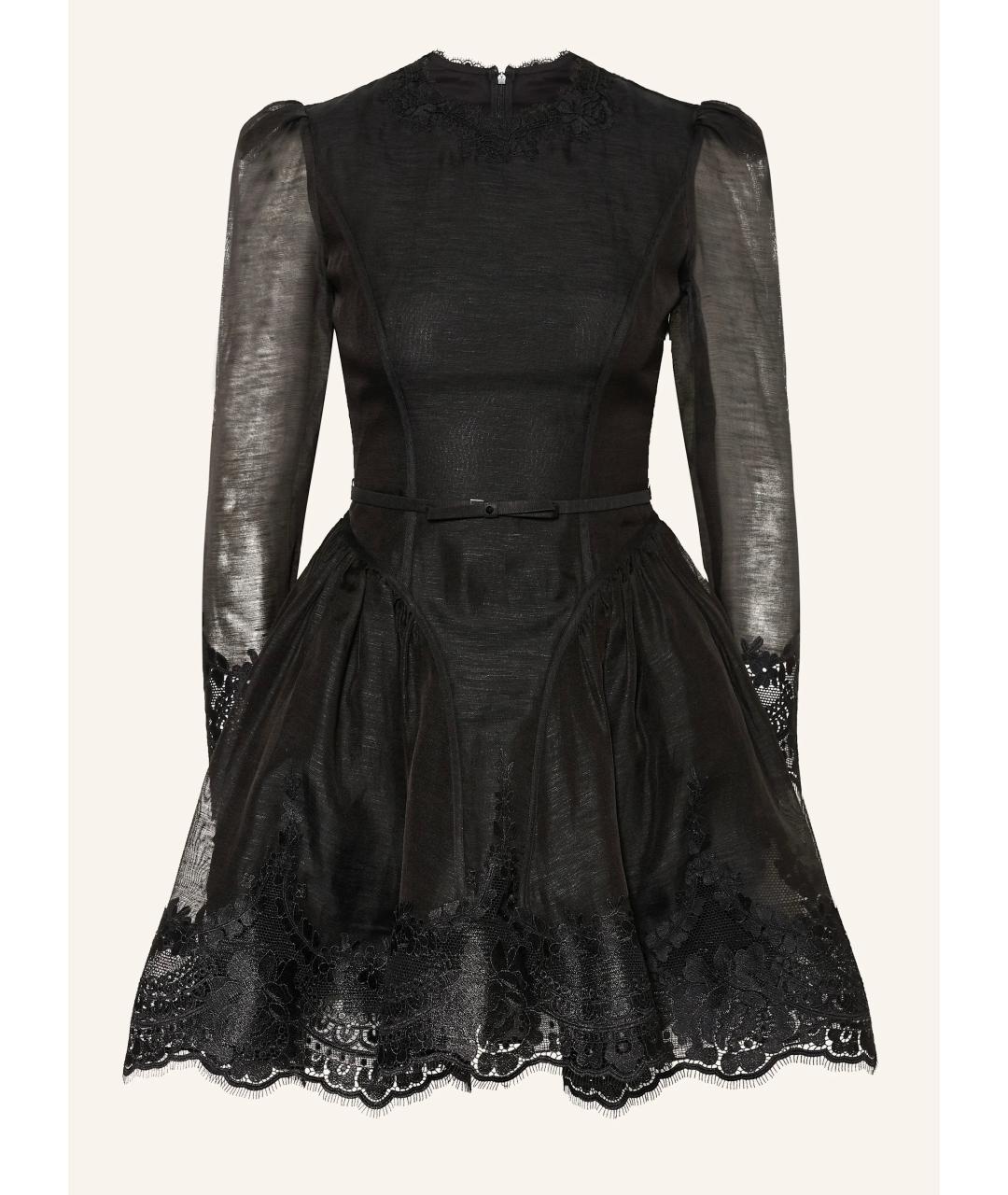 ZIMMERMANN Черное льняное коктейльное платье, фото 10