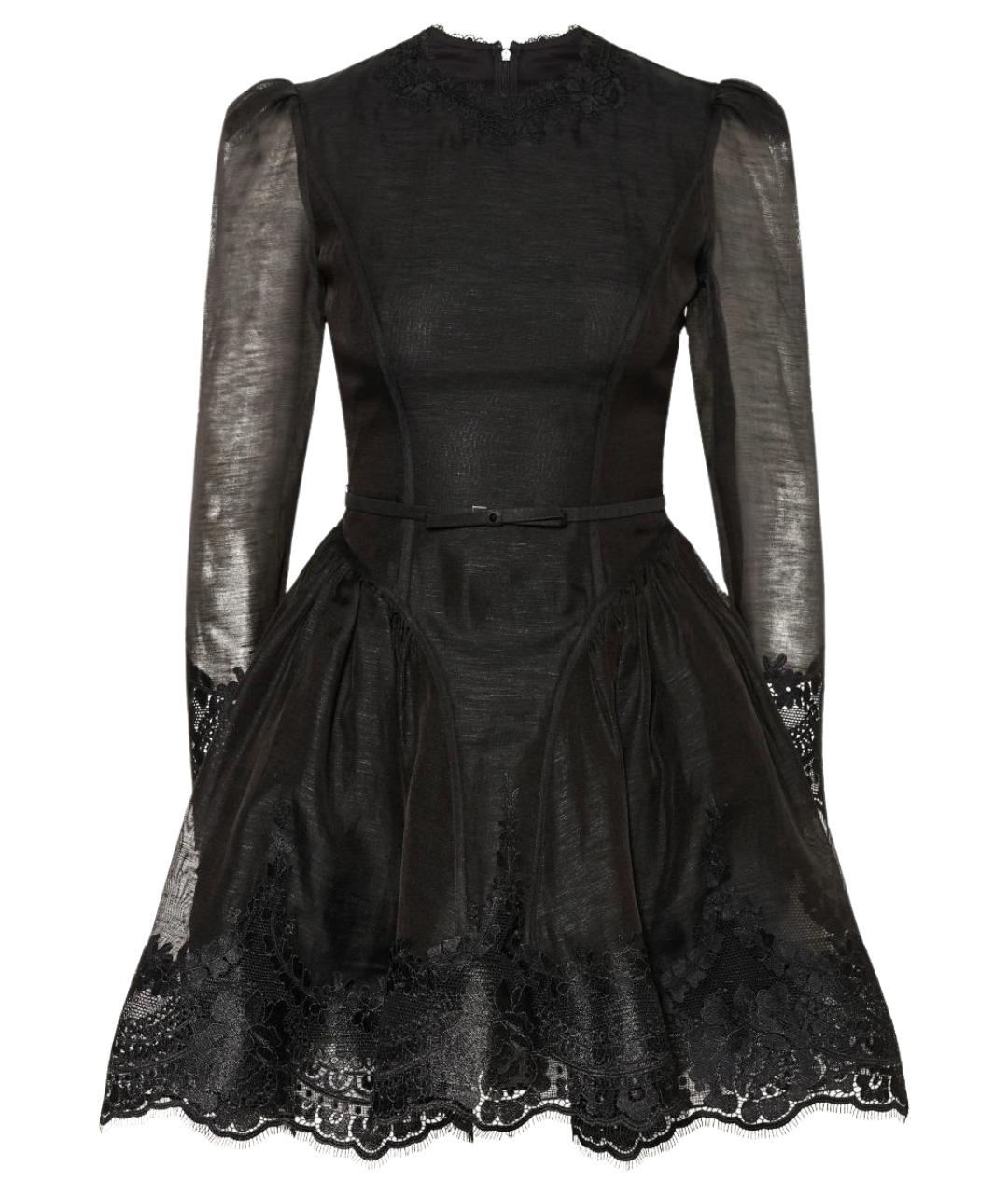 ZIMMERMANN Черное льняное коктейльное платье, фото 1