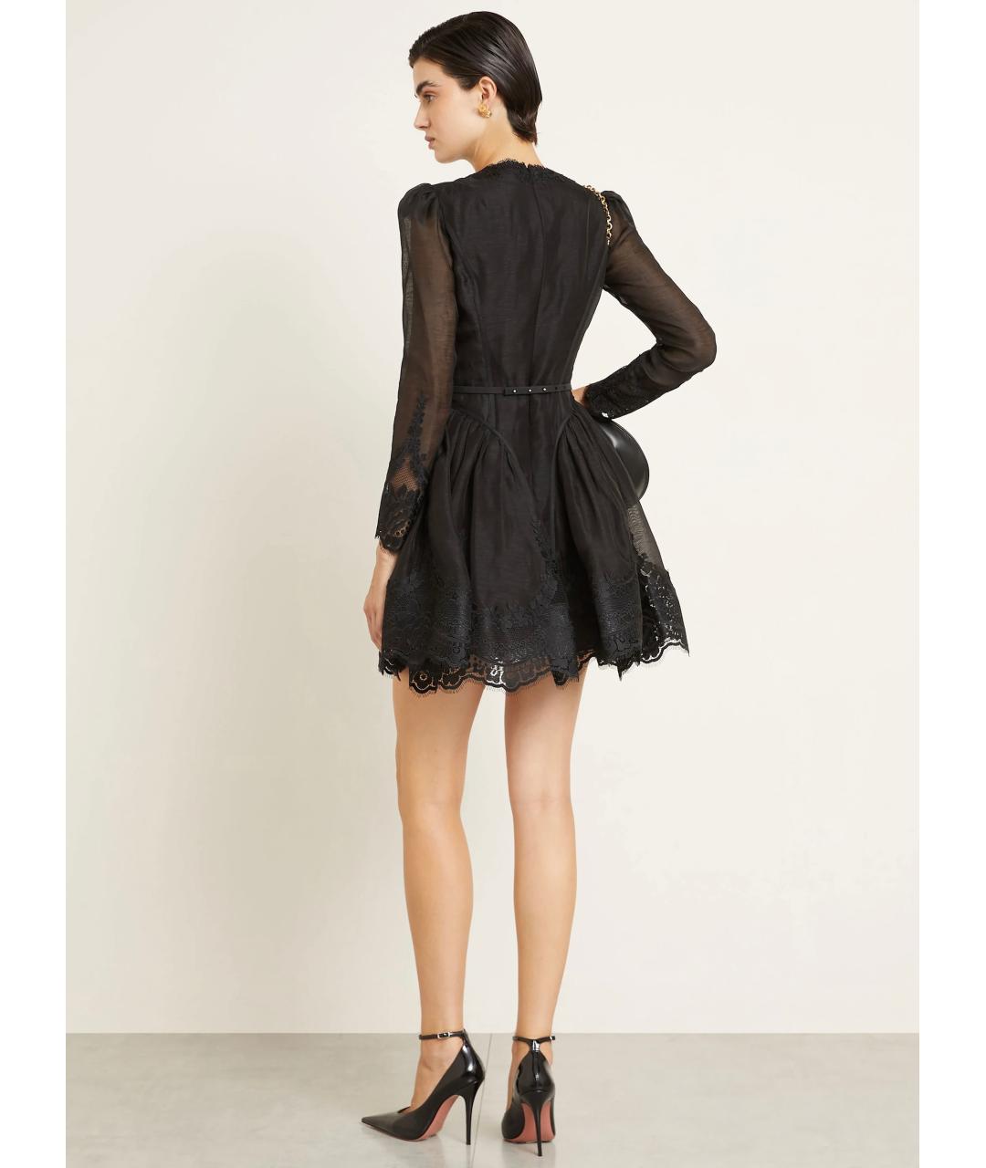 ZIMMERMANN Черное льняное коктейльное платье, фото 3