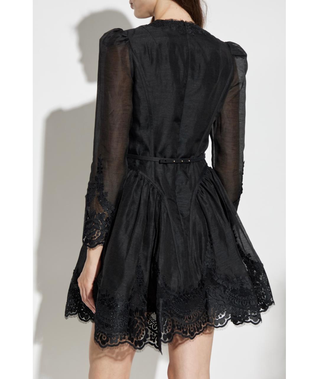 ZIMMERMANN Черное льняное коктейльное платье, фото 9