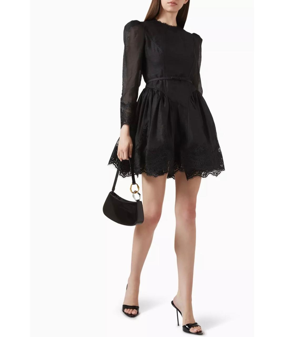 ZIMMERMANN Черное льняное коктейльное платье, фото 6