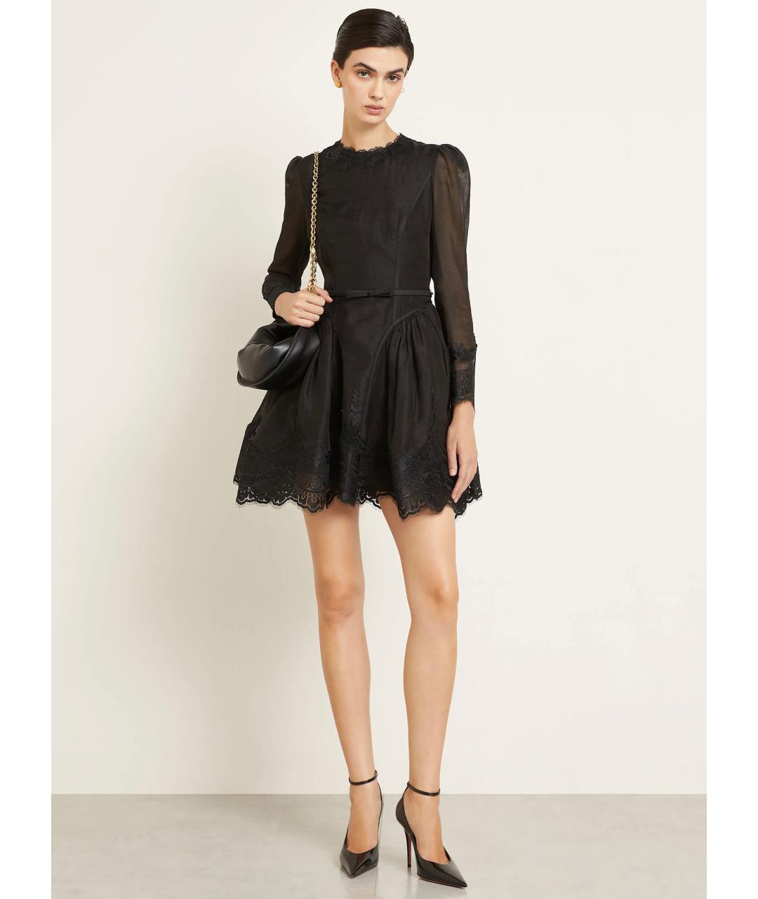 ZIMMERMANN Черное льняное коктейльное платье, фото 2