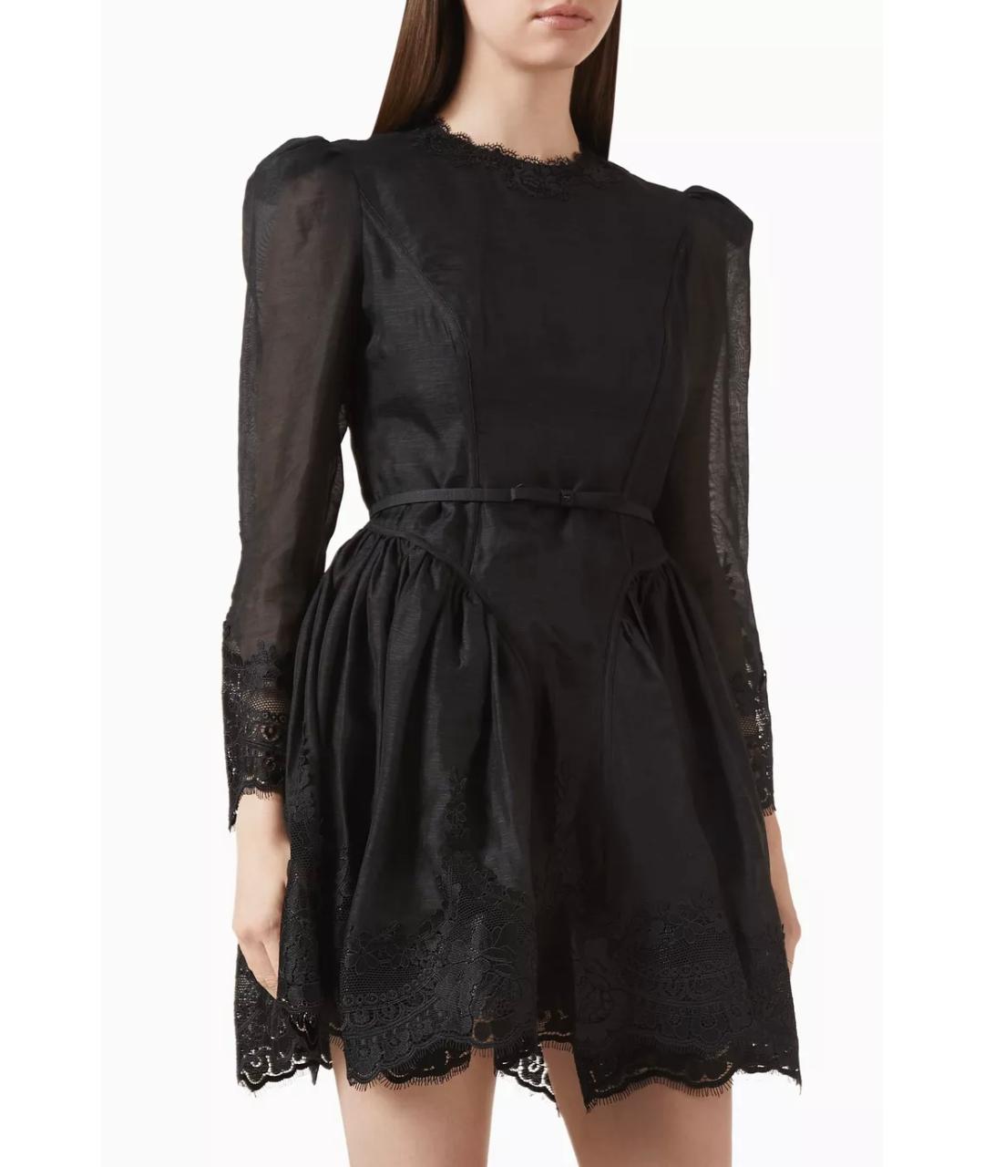 ZIMMERMANN Черное льняное коктейльное платье, фото 7