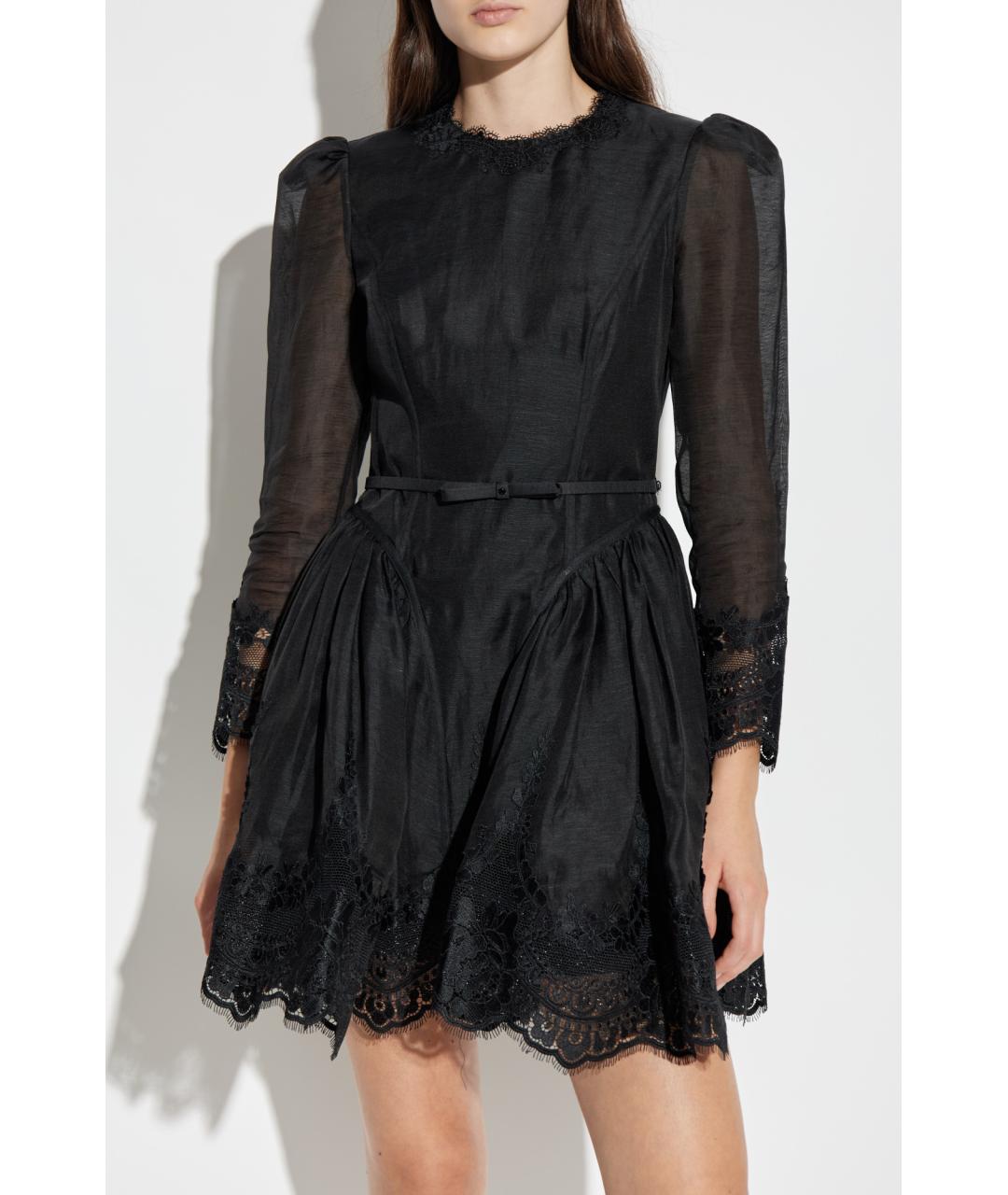 ZIMMERMANN Черное льняное коктейльное платье, фото 8