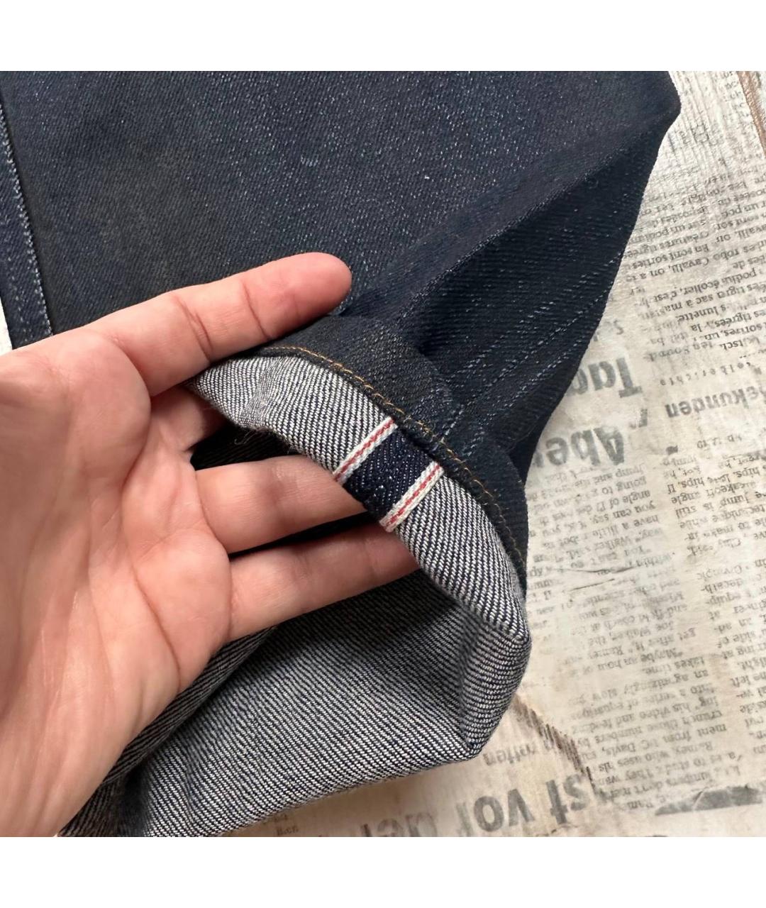 BIKKEMBERGS Темно-синие хлопковые прямые джинсы, фото 5