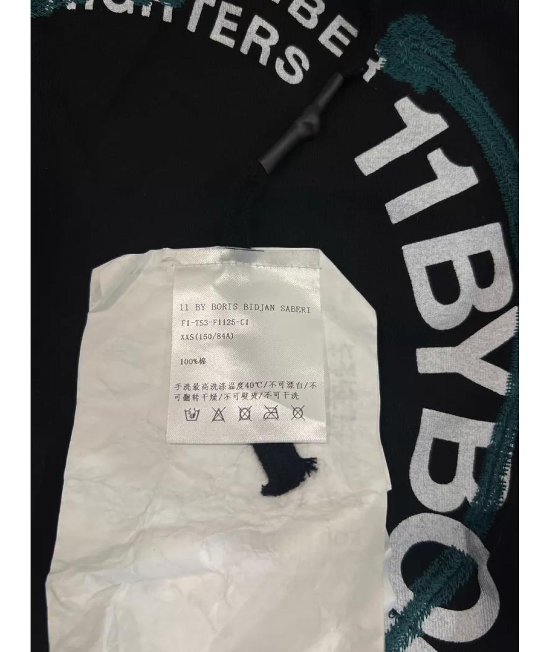 BORIS BIDJAN Черная хлопковая футболка, фото 4