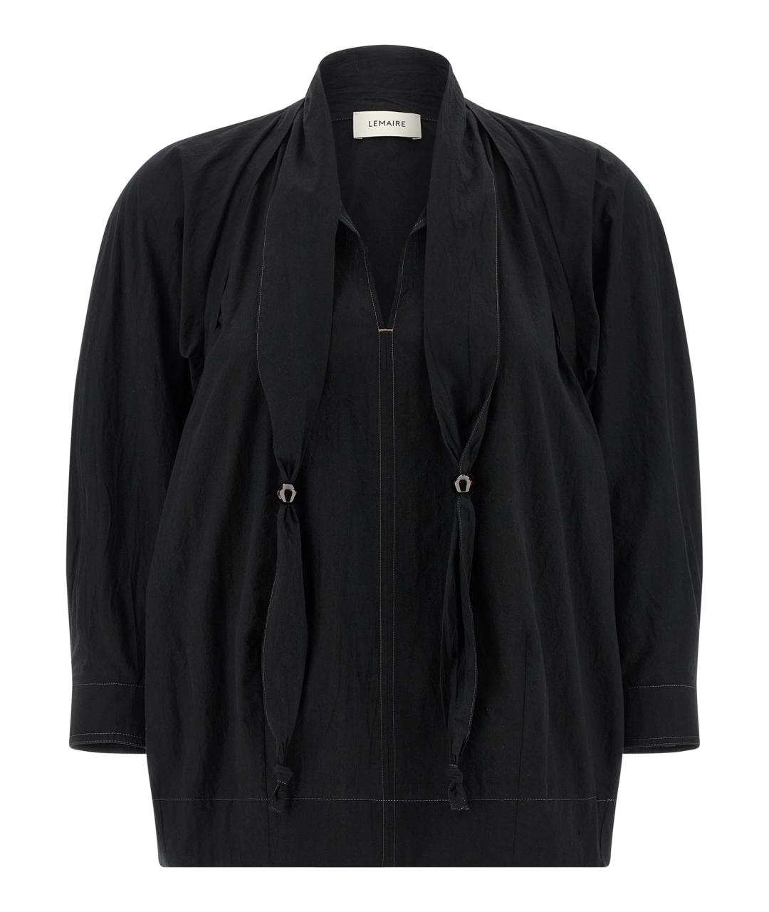 LEMAIRE Черная хлопковая блузы, фото 1