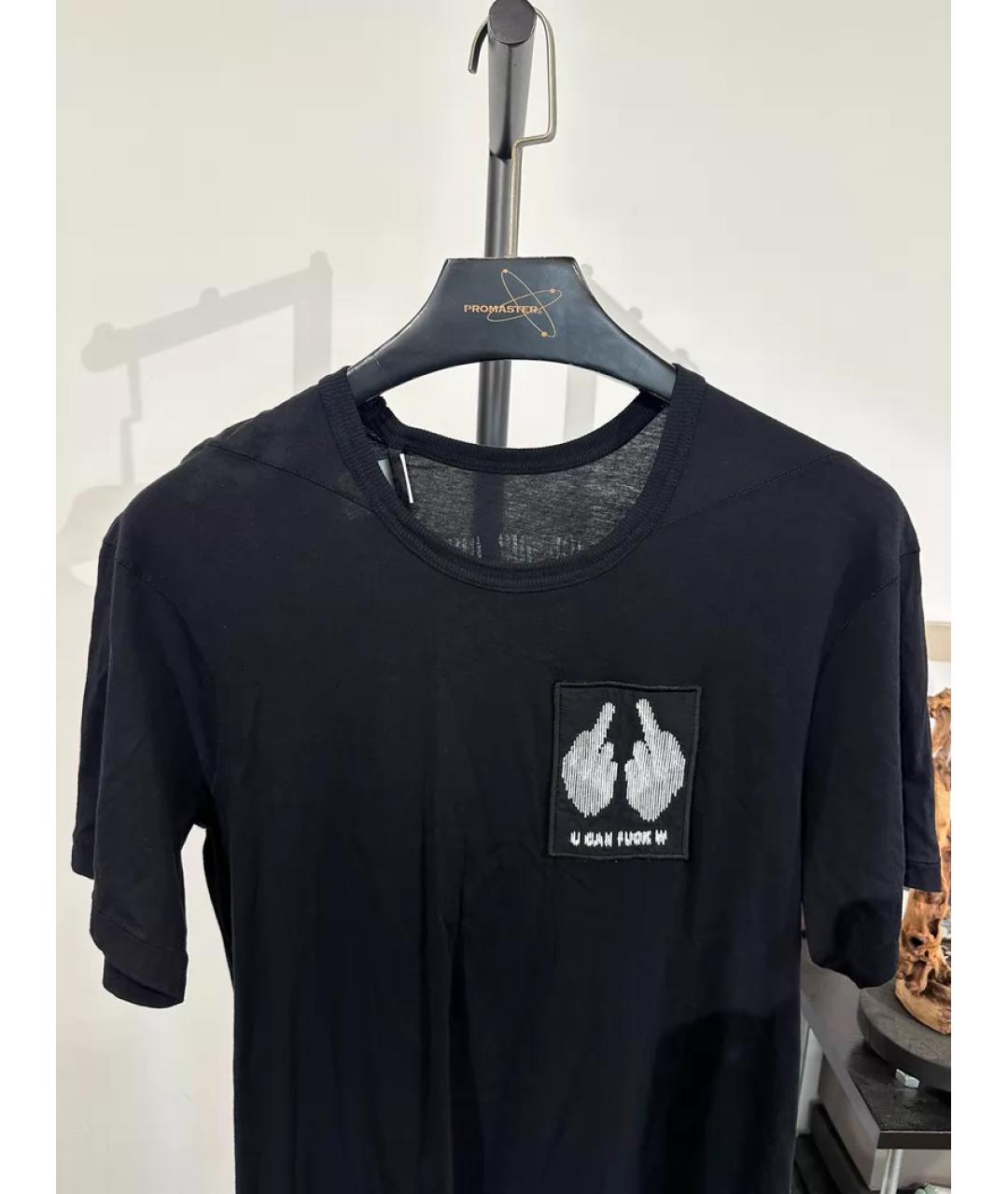 BORIS BIDJAN Черная хлопковая футболка, фото 5