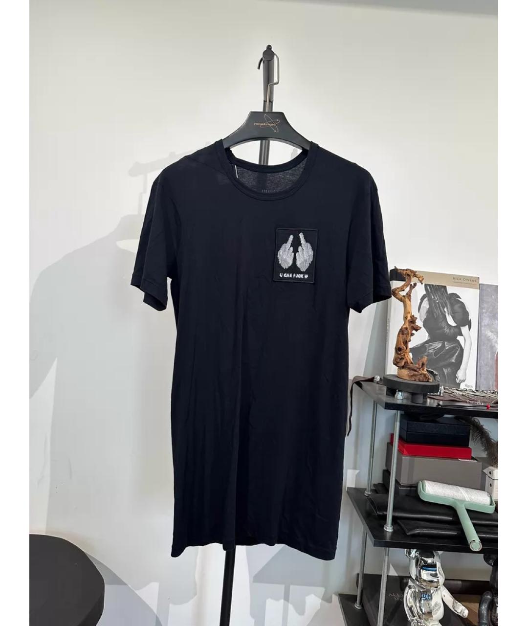 BORIS BIDJAN Черная хлопковая футболка, фото 10