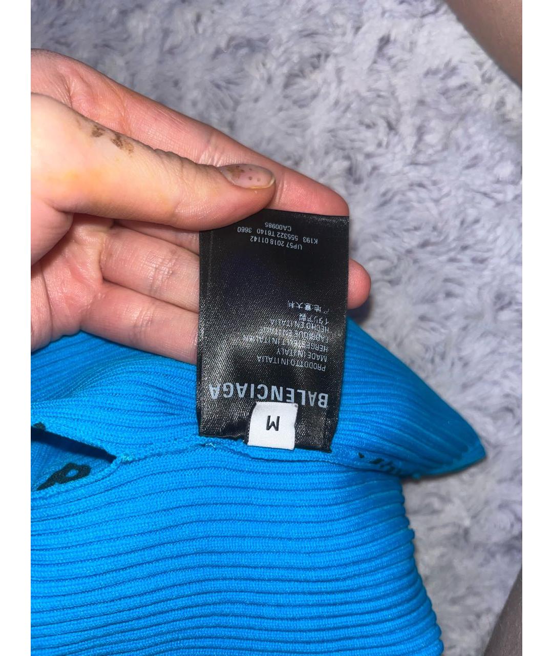 BALENCIAGA Бирюзовое полиамидовое повседневное платье, фото 8