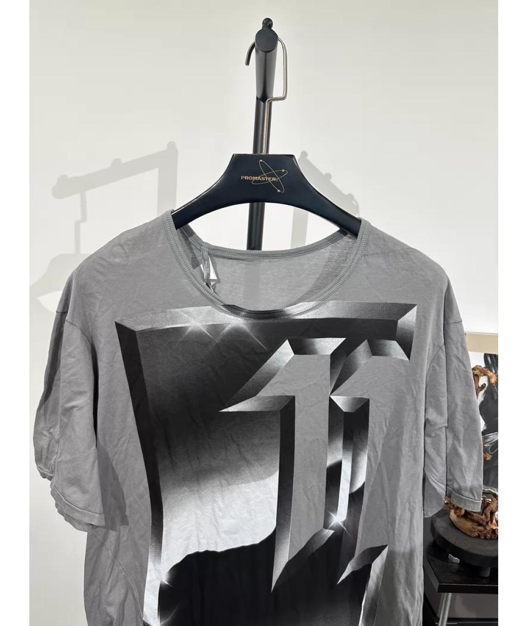 BORIS BIDJAN Серая хлопковая футболка, фото 3