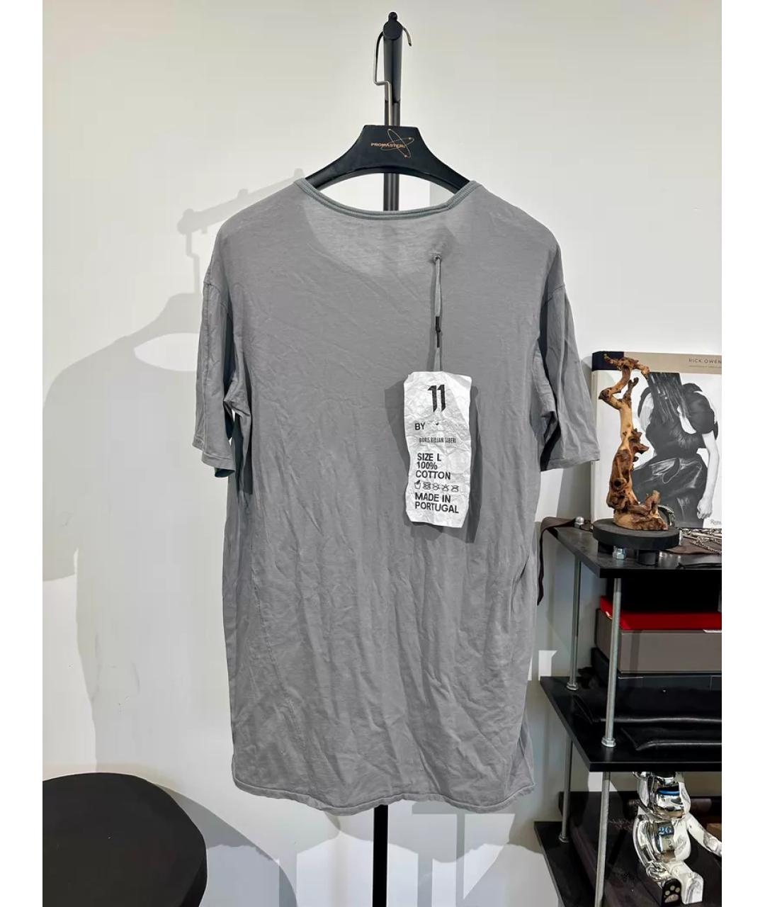 BORIS BIDJAN Серая хлопковая футболка, фото 7