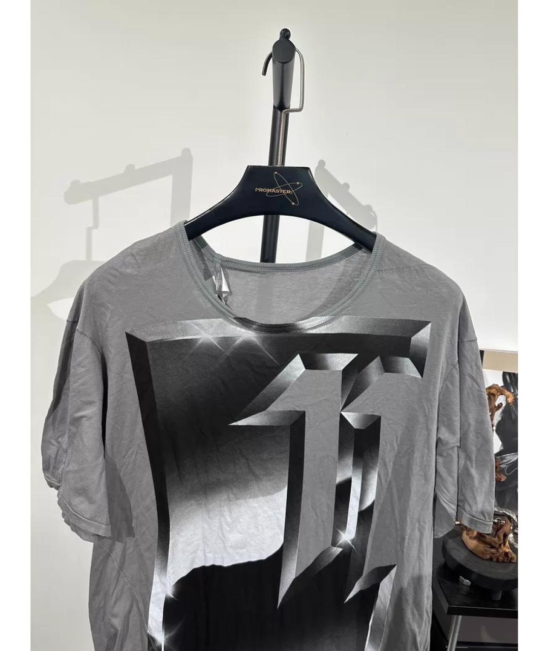 BORIS BIDJAN Серая хлопковая футболка, фото 2