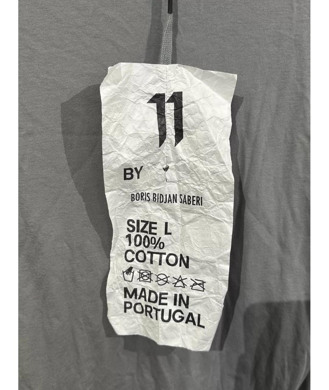 BORIS BIDJAN Серая хлопковая футболка, фото 5