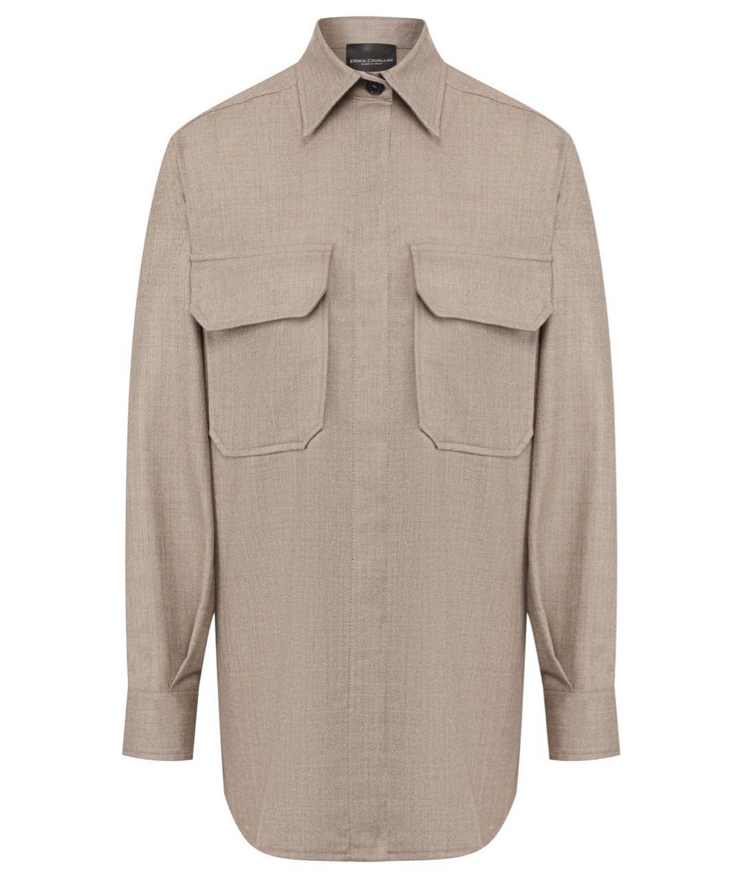 ERIKA CAVALLINI Бежевый шерстяной костюм с брюками, фото 2