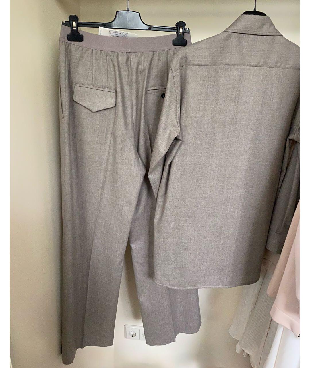 ERIKA CAVALLINI Бежевый шерстяной костюм с брюками, фото 8