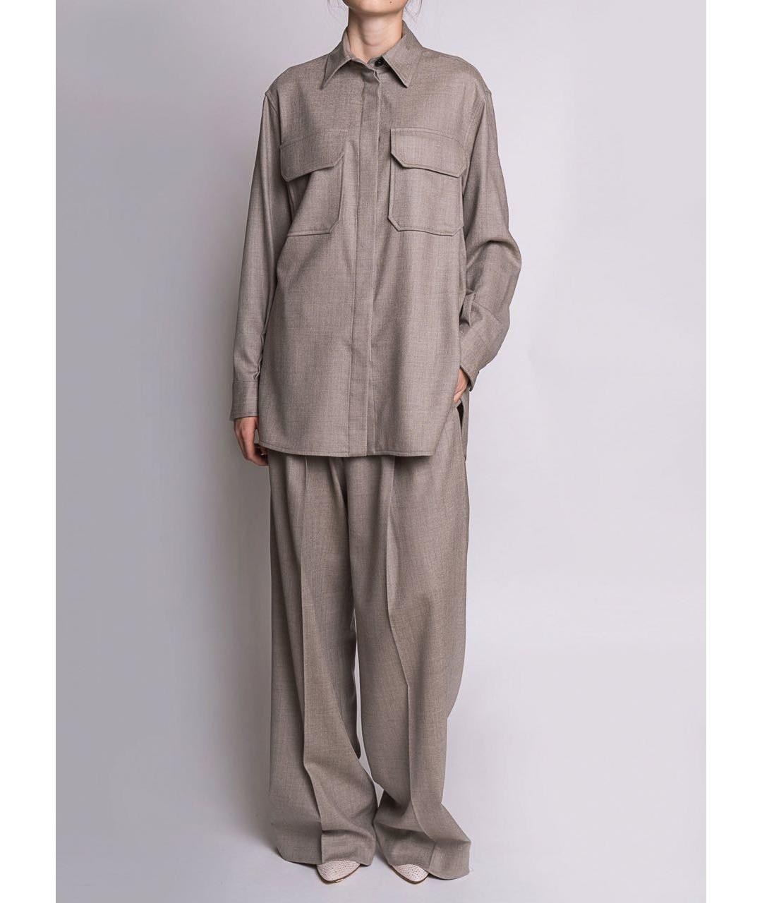 ERIKA CAVALLINI Бежевый шерстяной костюм с брюками, фото 4