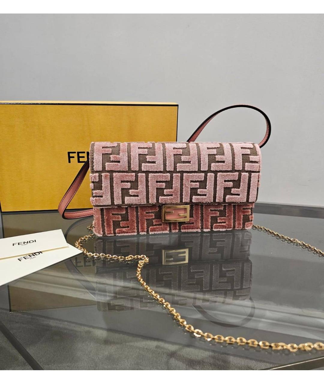 FENDI Розовая сумка через плечо, фото 5