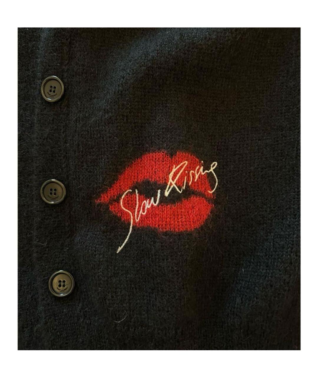 SAINT LAURENT Черный шерстяной кардиган, фото 5