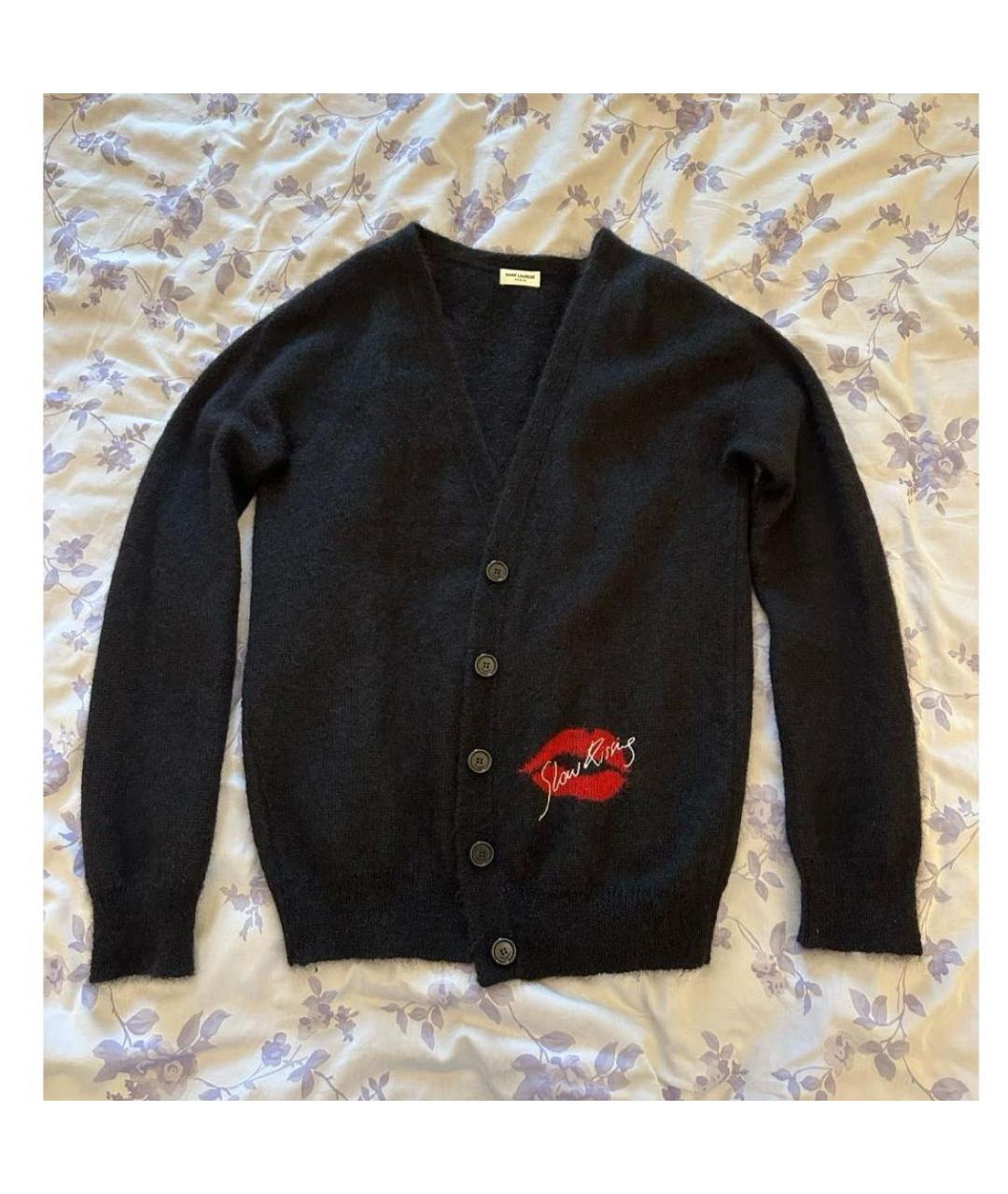 SAINT LAURENT Черный шерстяной кардиган, фото 2
