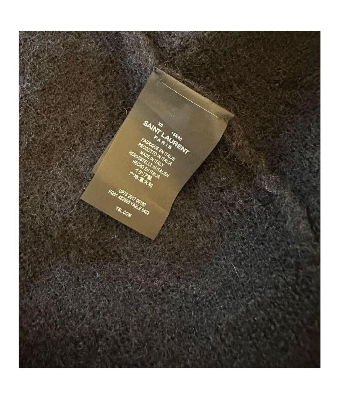 SAINT LAURENT Черный шерстяной кардиган, фото 4