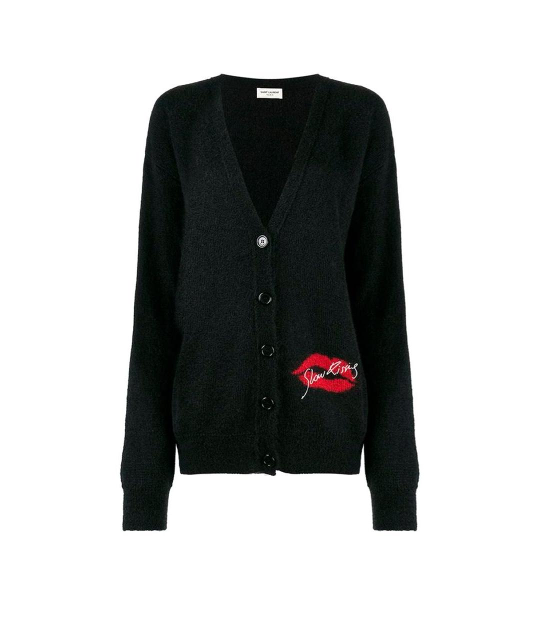 SAINT LAURENT Черный шерстяной кардиган, фото 1