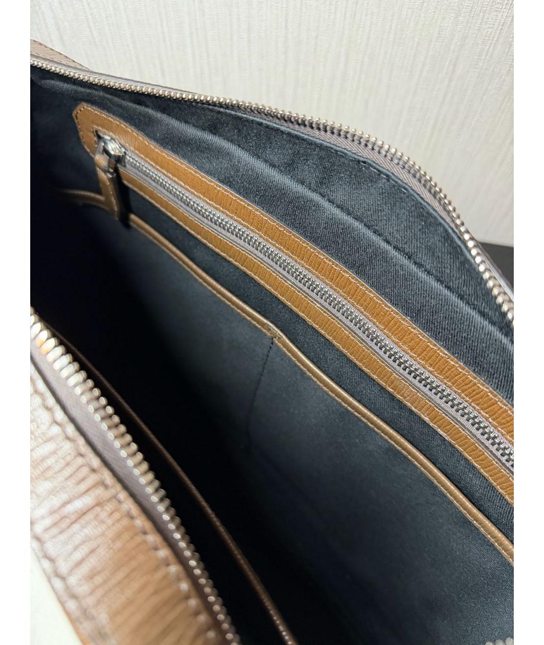 FERRAGAMO Коричневый кожаный портфель, фото 6