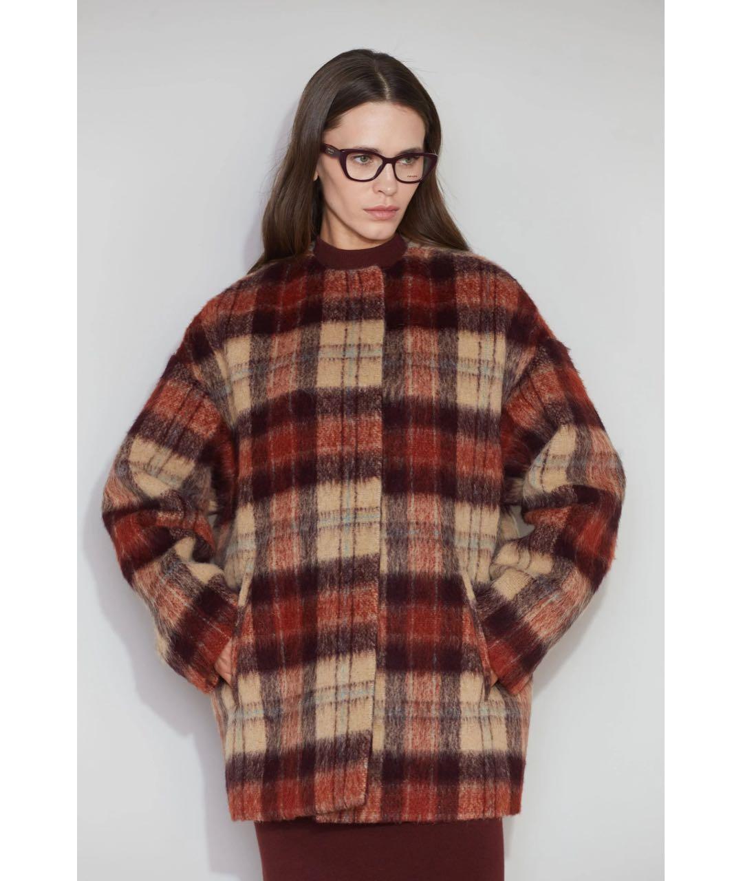 NO. 21 Бордовое шерстяное пальто, фото 6