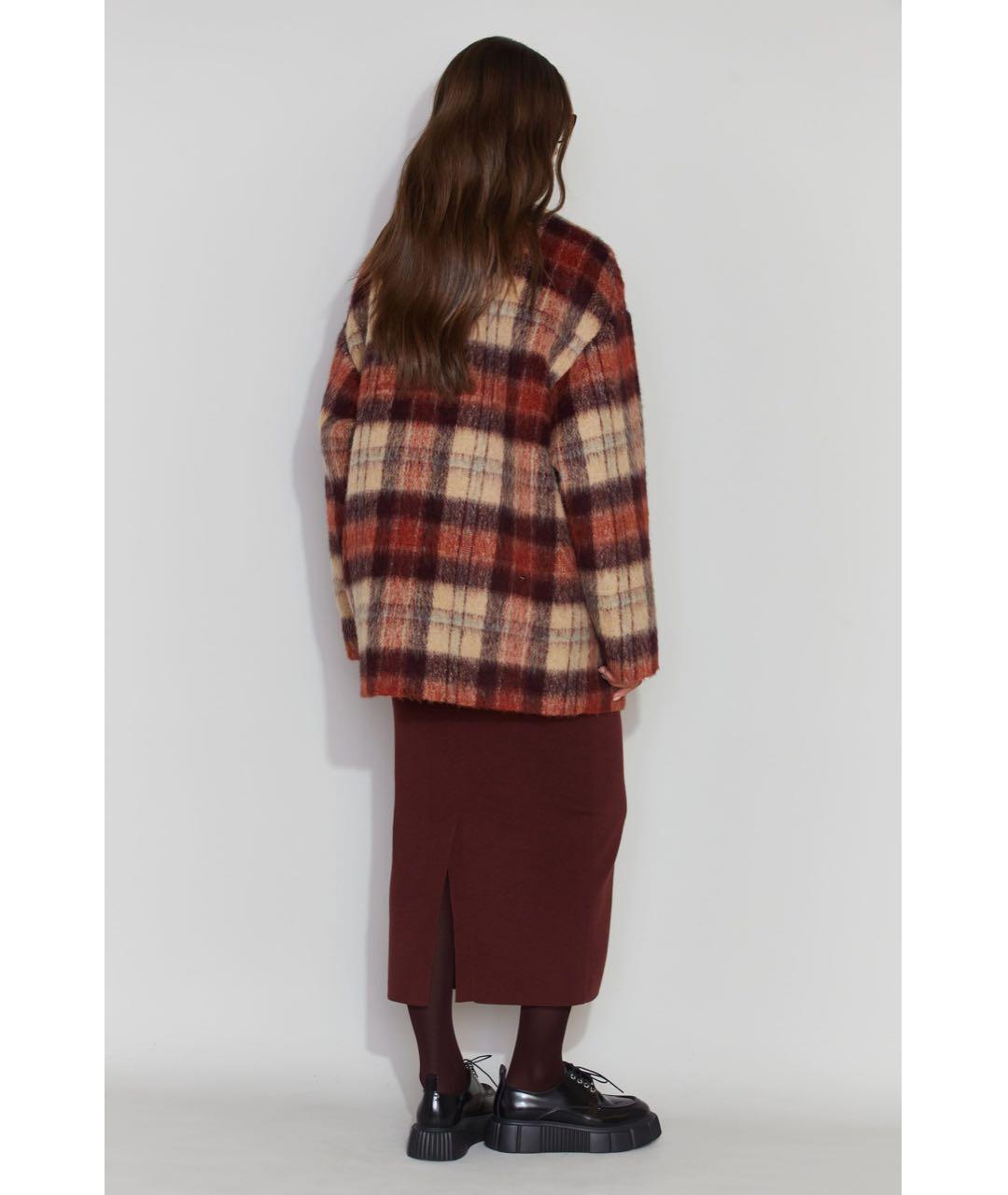 NO. 21 Бордовое шерстяное пальто, фото 2