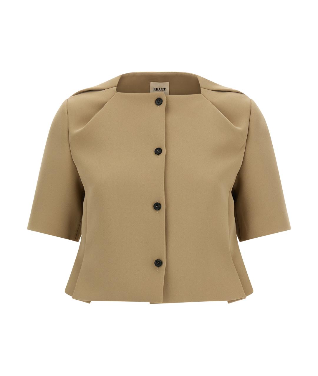 KHAITE Бежевый полиэстеровый жакет/пиджак, фото 1