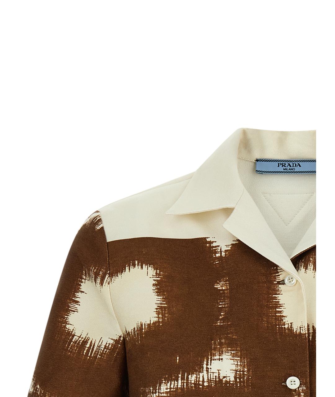 PRADA Коричневая хлопковая рубашка, фото 2