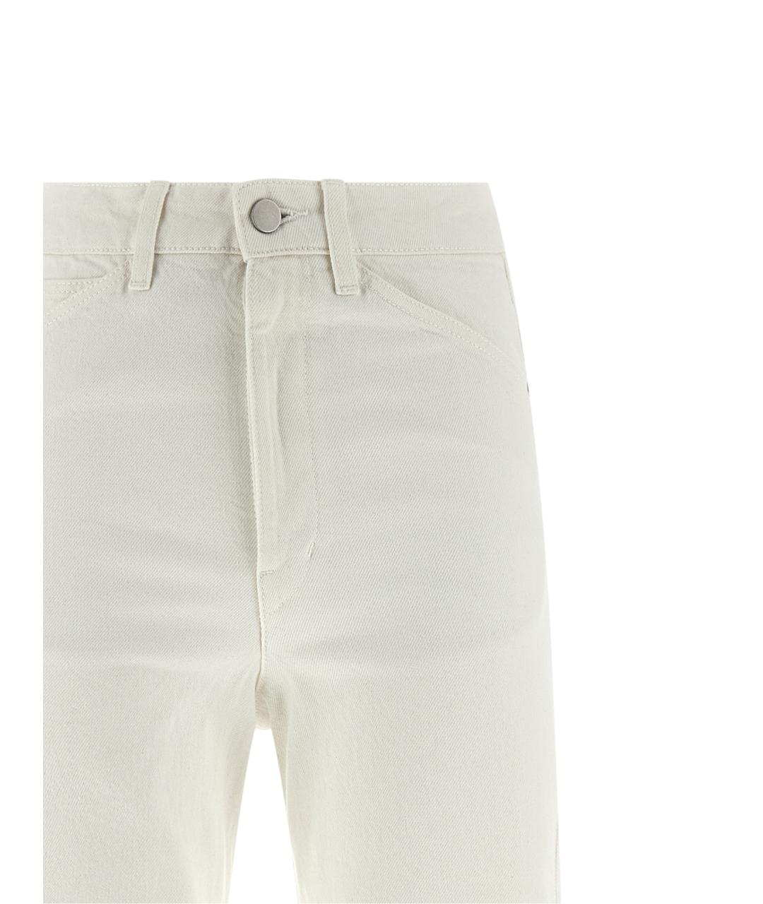 LEMAIRE Белые хлопковые прямые джинсы, фото 3