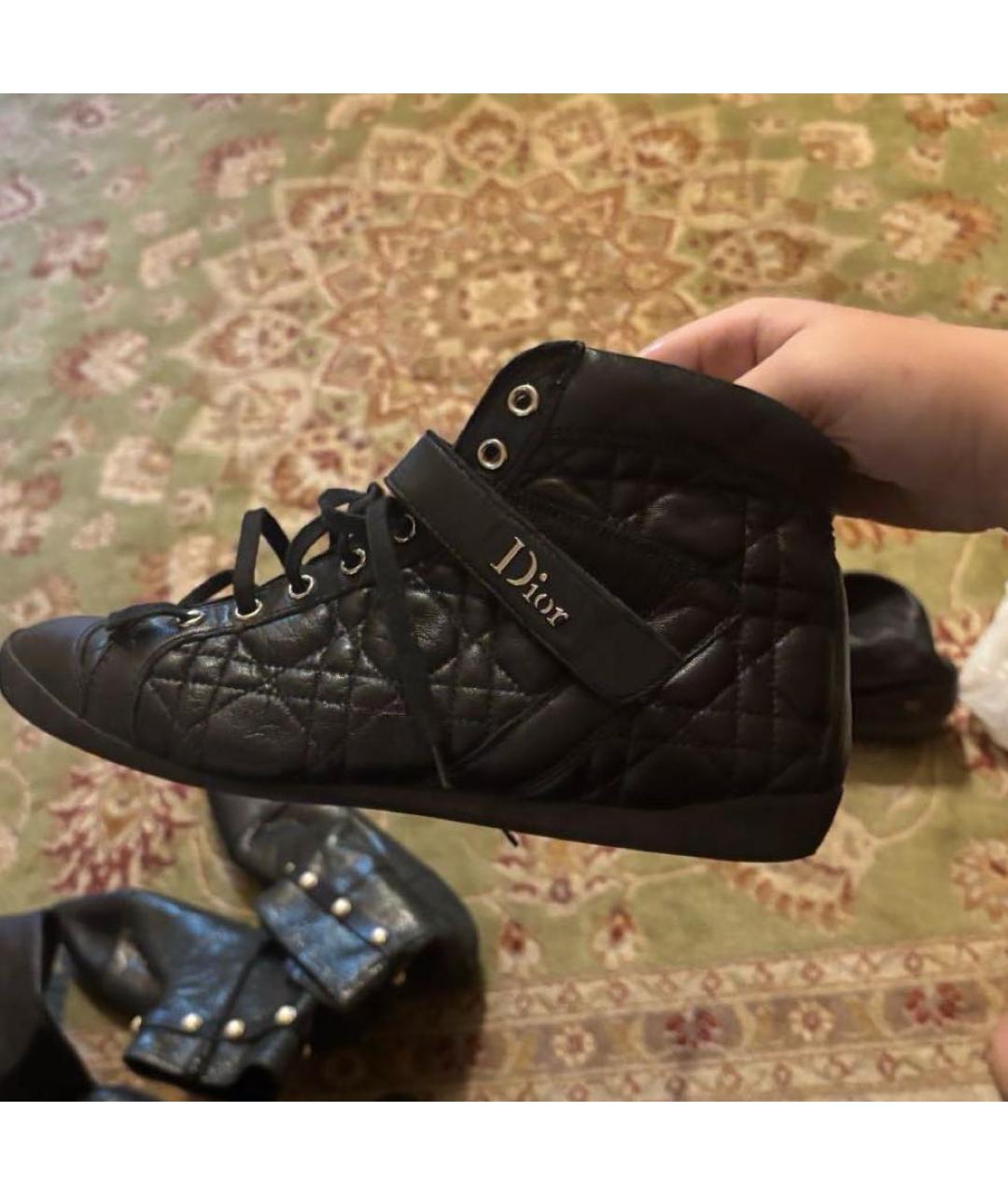 CHRISTIAN DIOR Черные кожаные кроссовки, фото 3