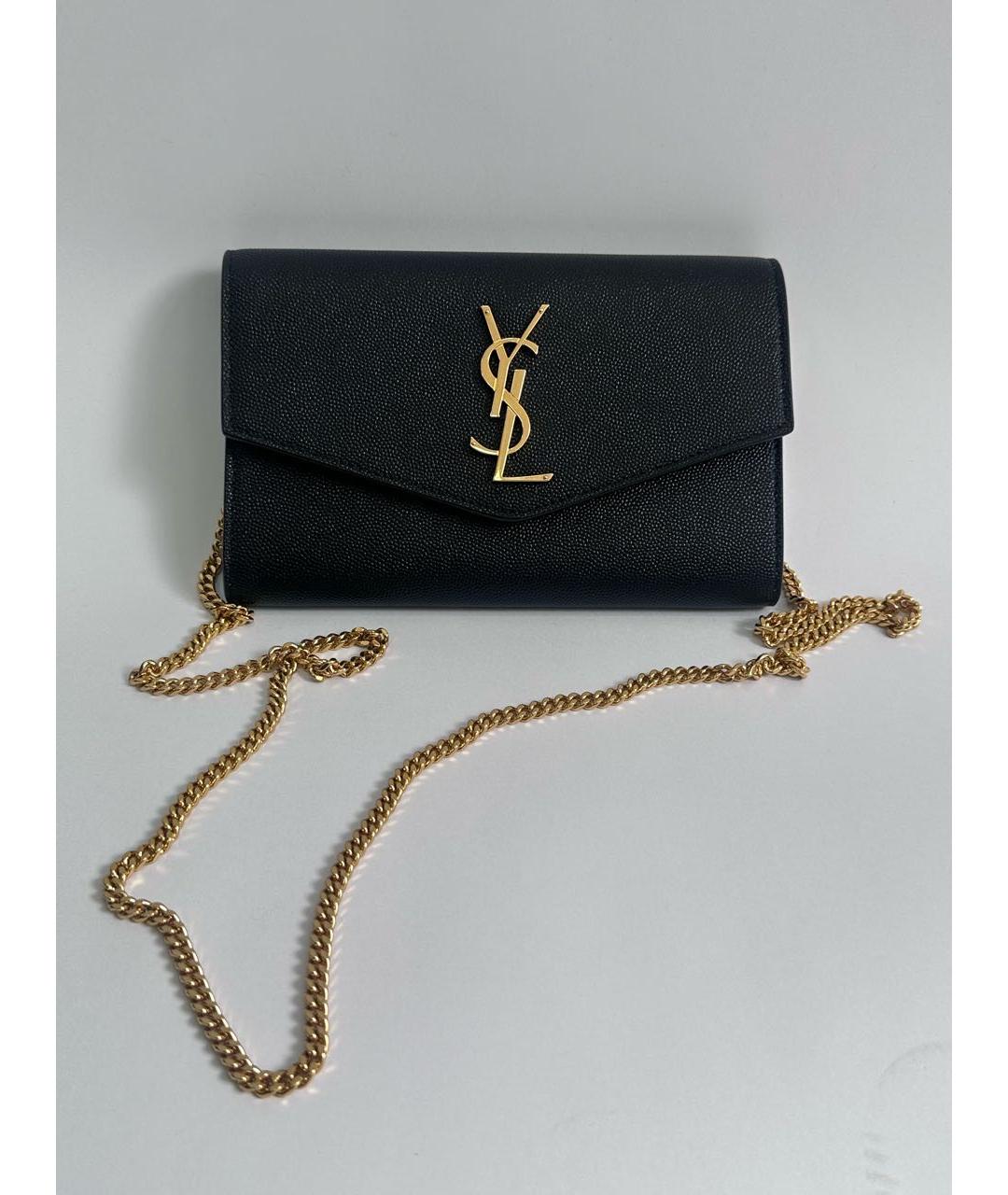 SAINT LAURENT Черная кожаная сумка через плечо, фото 9