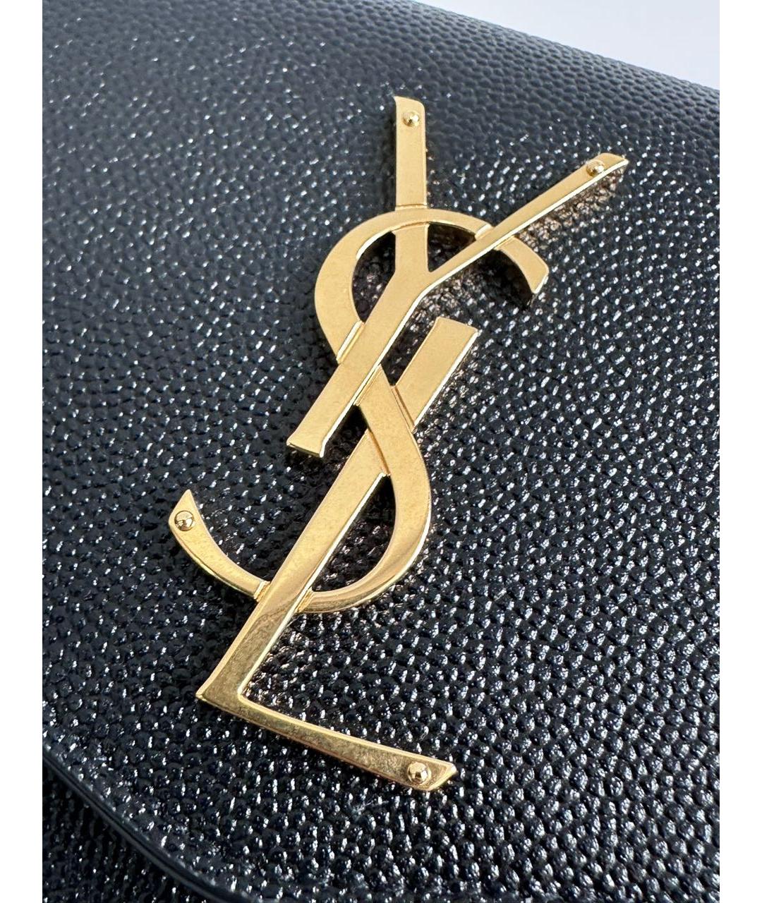 SAINT LAURENT Черная кожаная сумка через плечо, фото 7