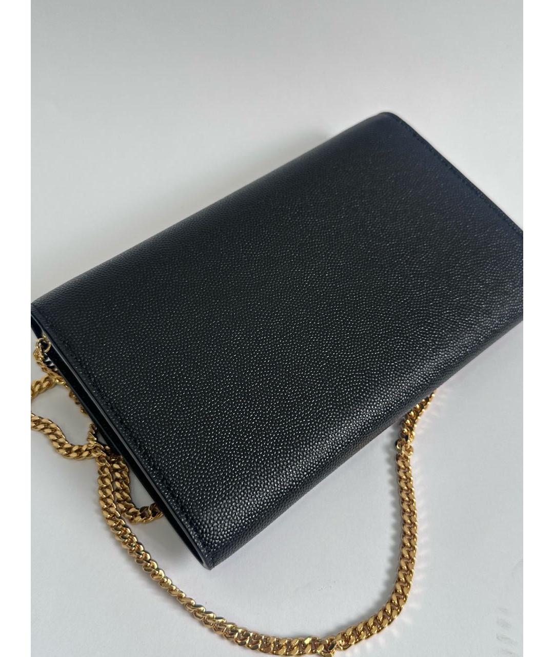 SAINT LAURENT Черная кожаная сумка через плечо, фото 3