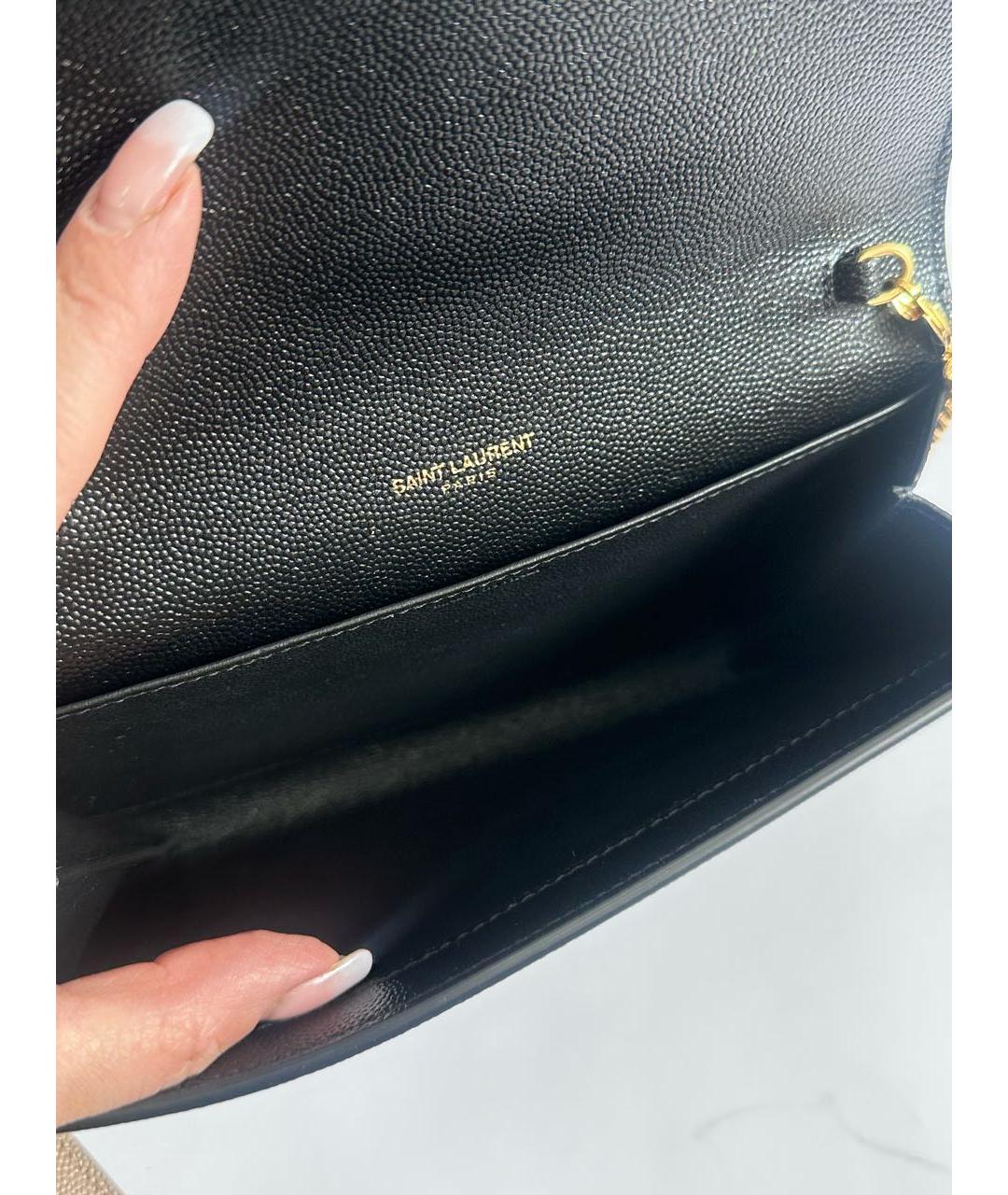 SAINT LAURENT Черная кожаная сумка через плечо, фото 4