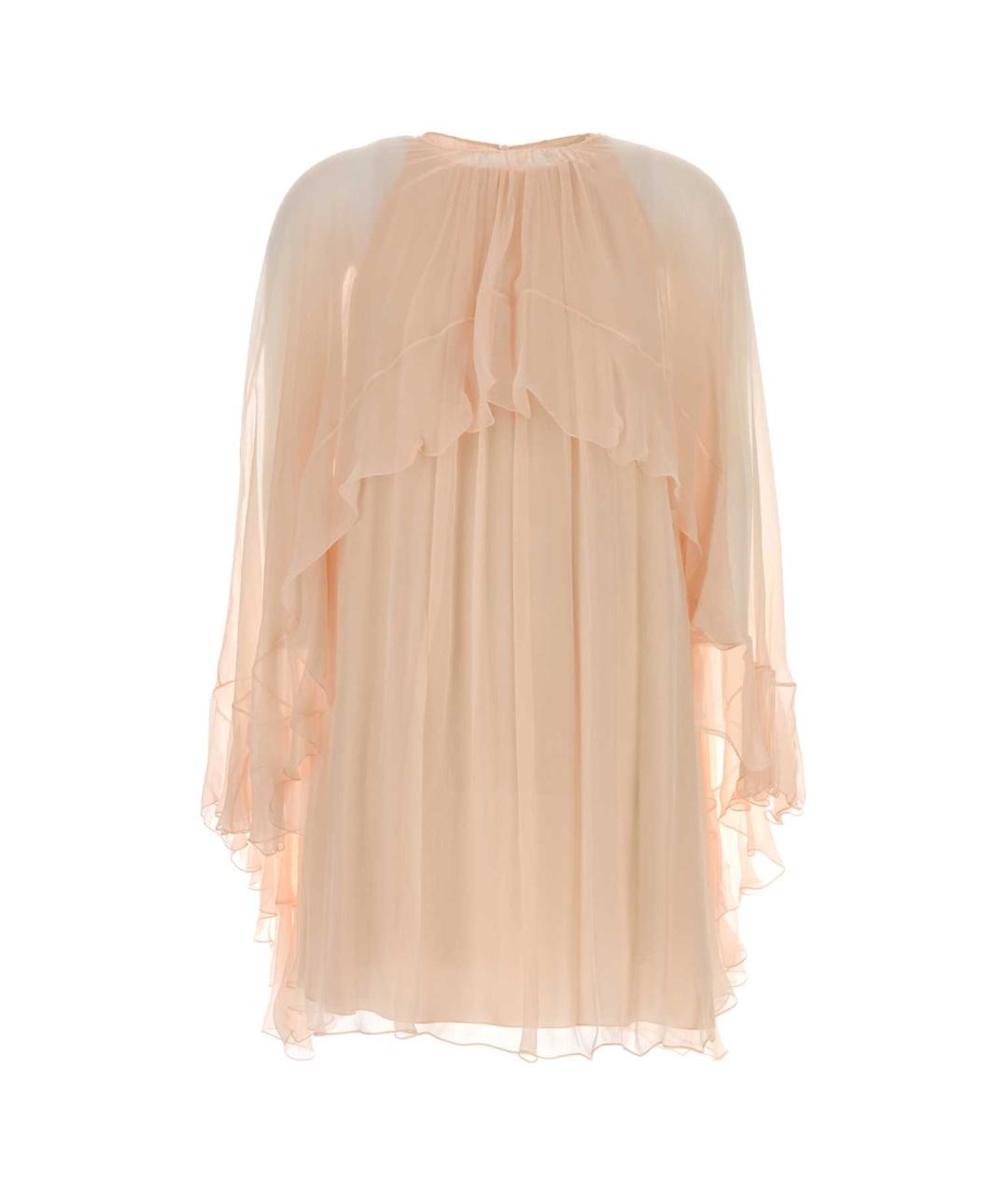 CHLOE Розовое шелковое коктейльное платье, фото 1