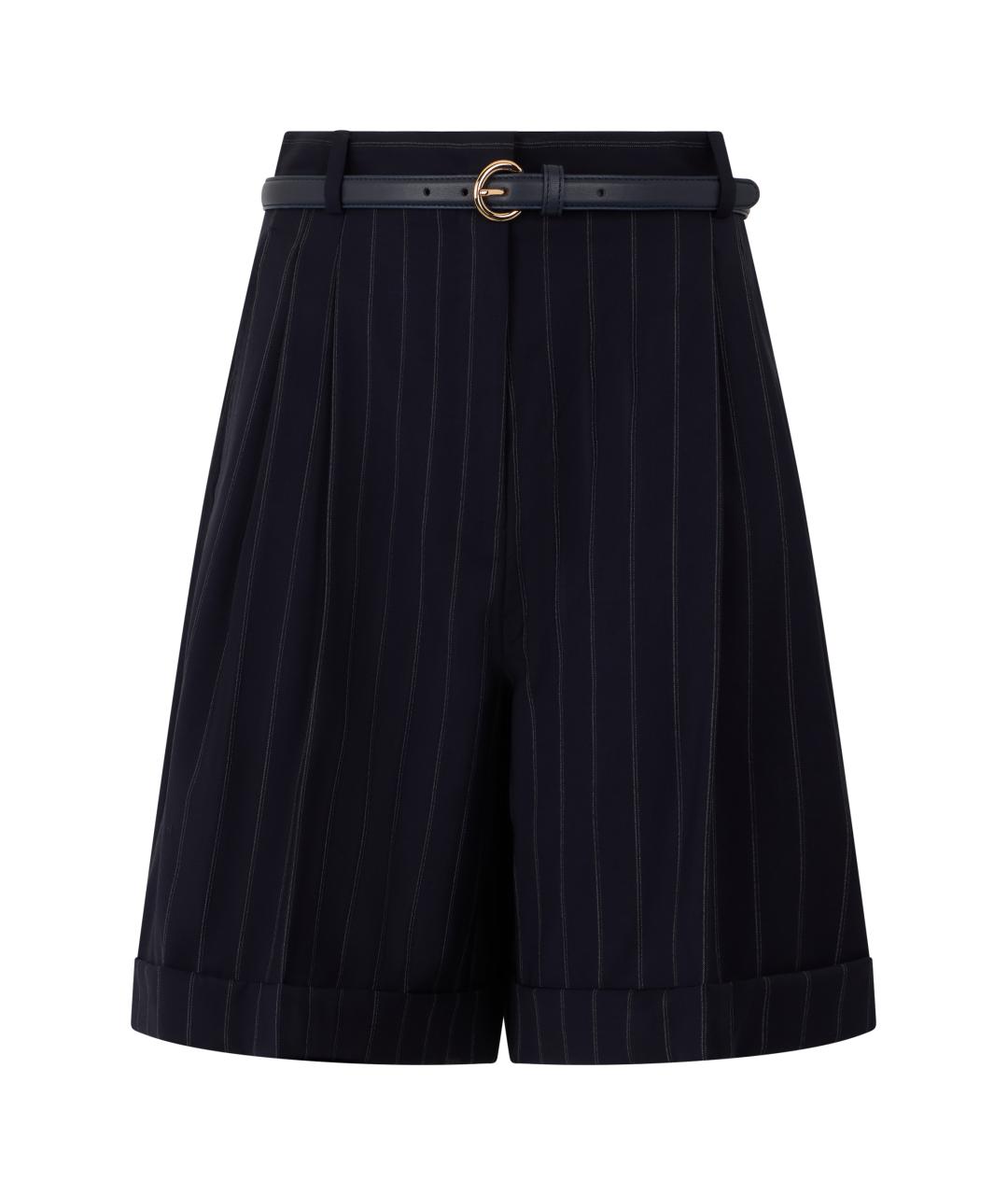 MAX MARA STUDIO Темно-синие шерстяные шорты, фото 1