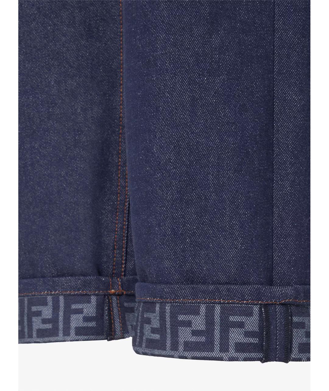 FENDI Синие хлопковые прямые джинсы, фото 3