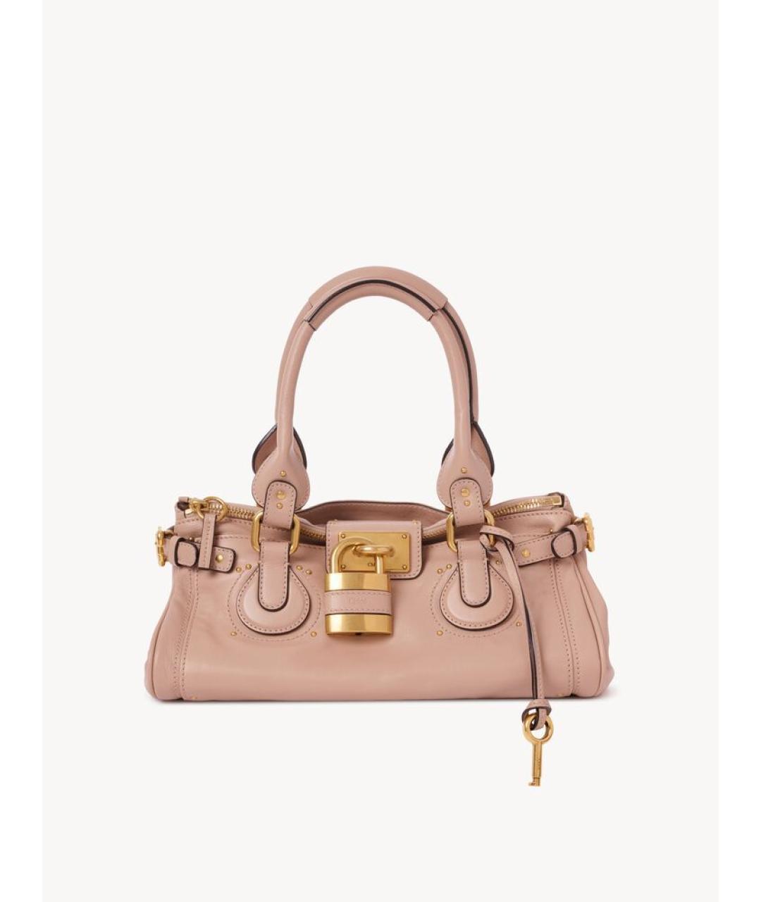 CHLOE Розовая кожаная сумка с короткими ручками, фото 6