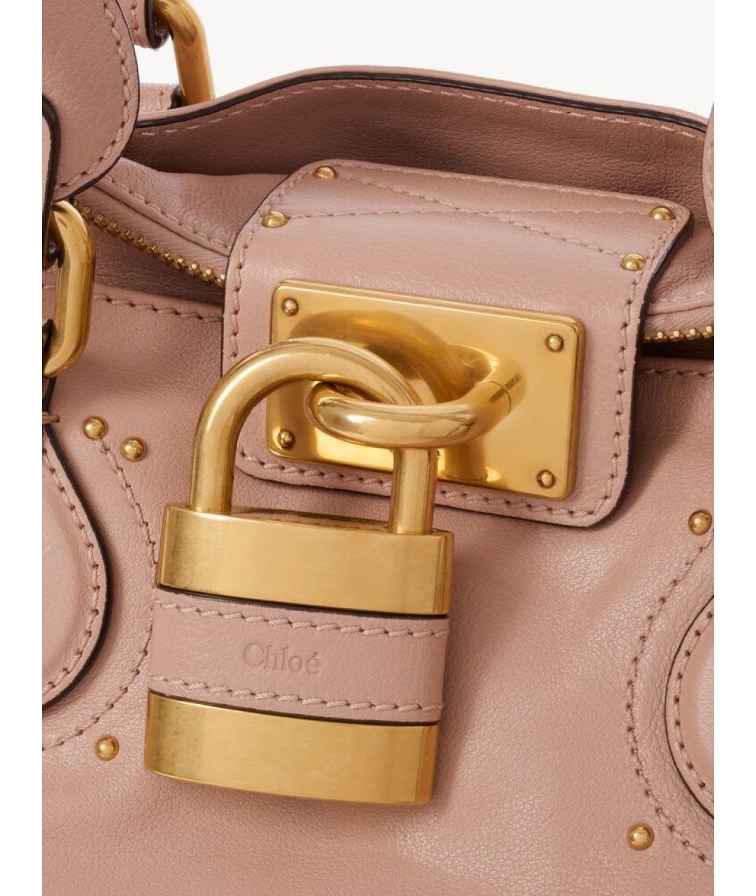CHLOE Розовая кожаная сумка с короткими ручками, фото 5
