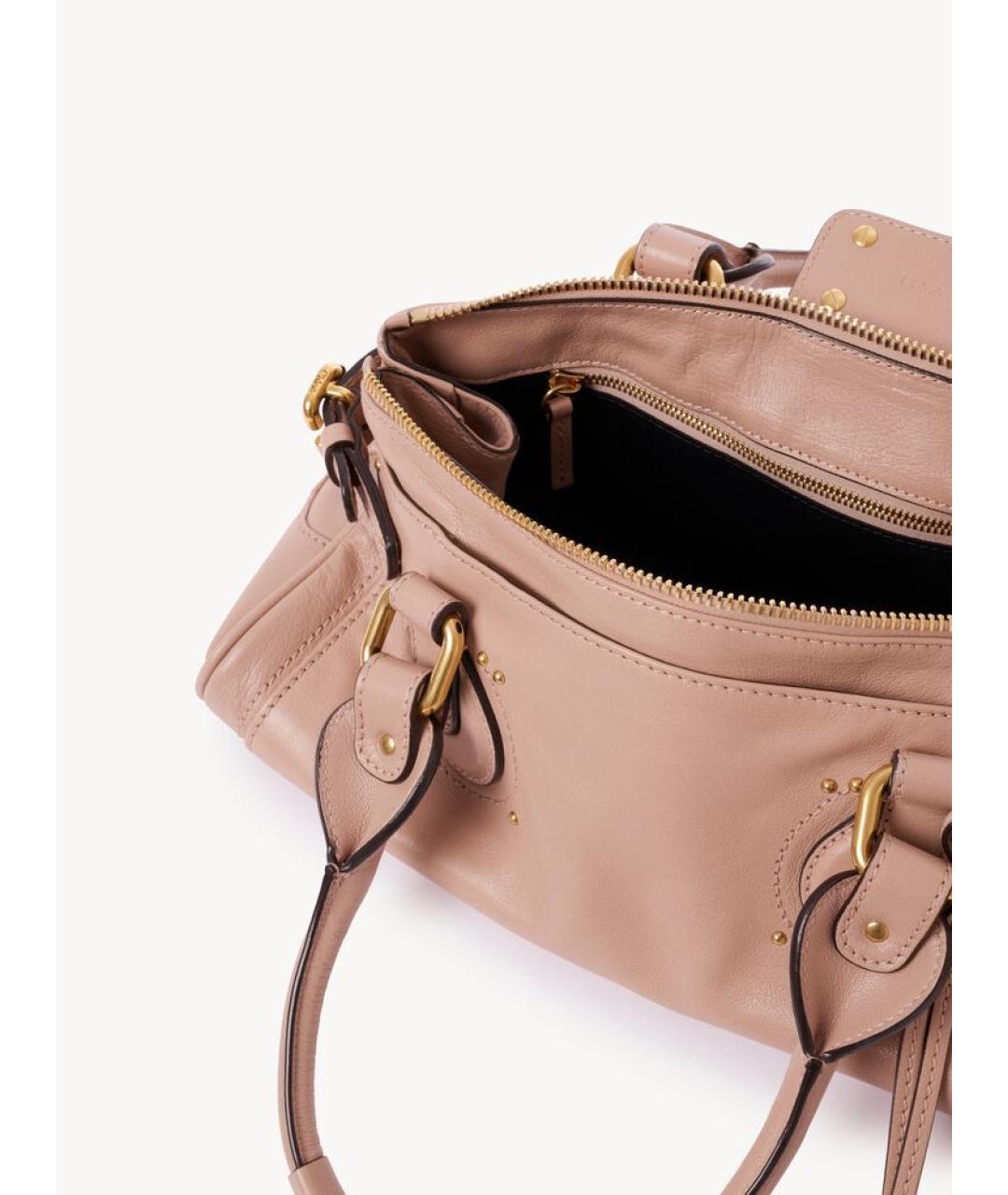 CHLOE Розовая кожаная сумка с короткими ручками, фото 4