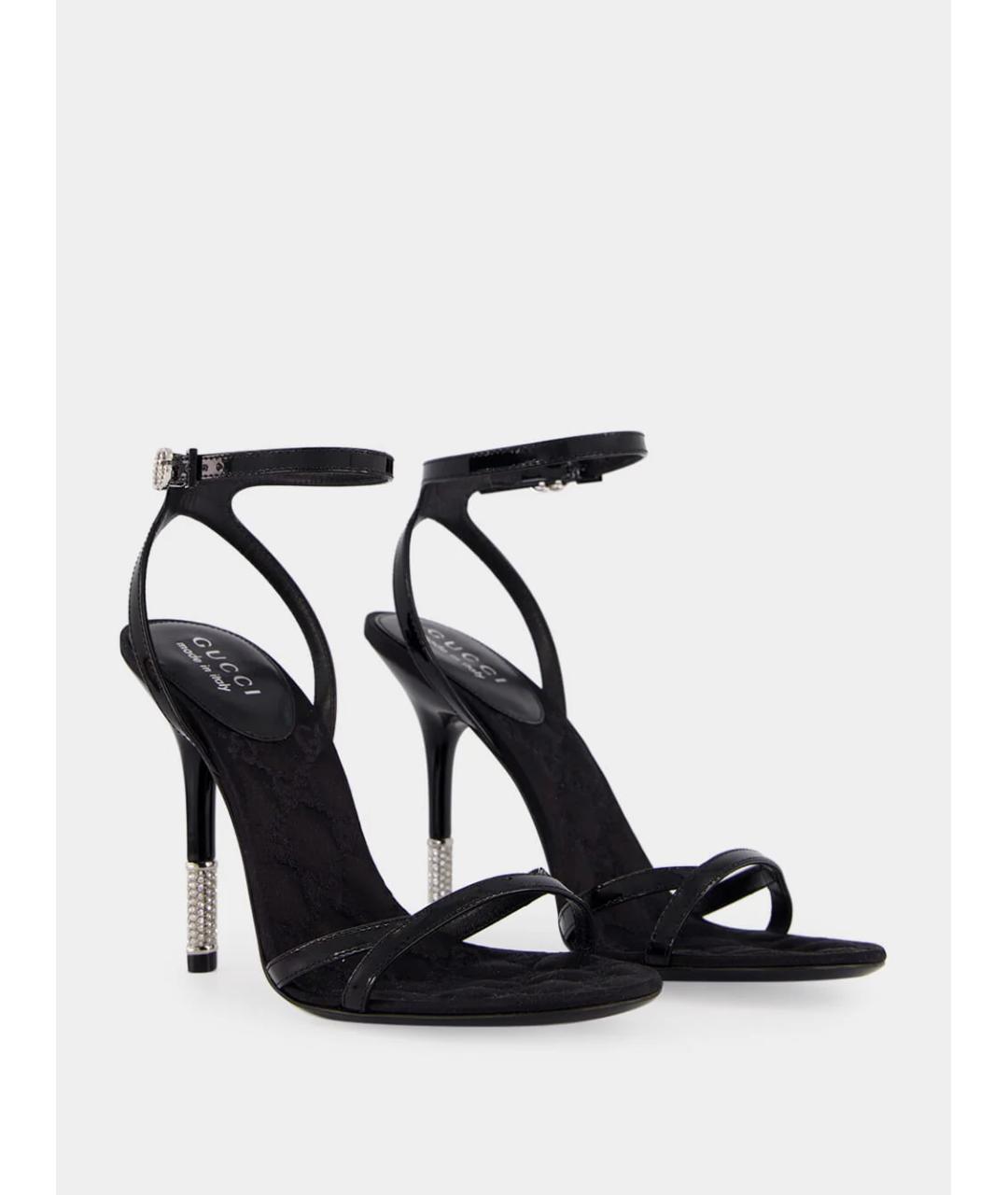 GUCCI Черные кожаные босоножки, фото 3