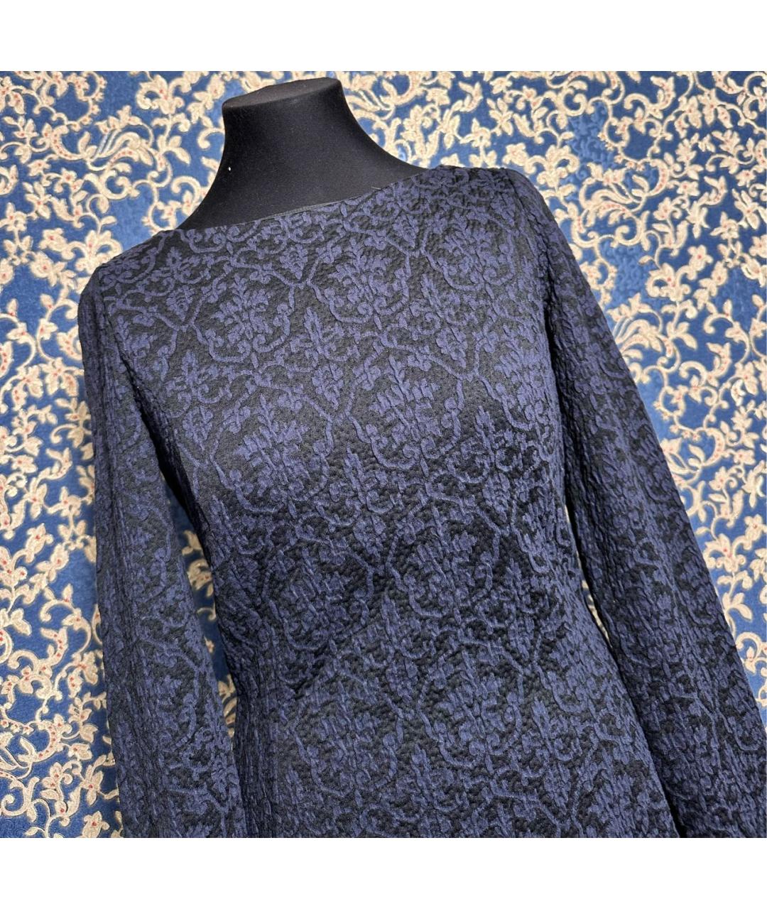 ARMANI JEANS Темно-синее вискозное повседневное платье, фото 3